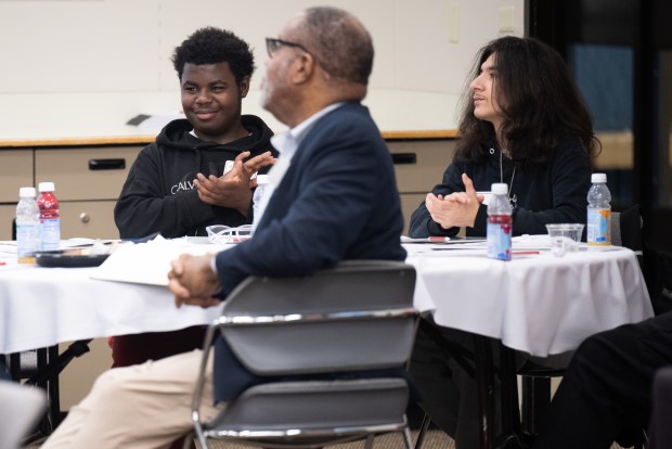 My Brother's Keeper program participants applaud during the Lake County My Brother's Keeper Local Action Summit at Indiana University Northwest in Gary on Wednesday, May 15, 2024. (Kyle Telechan/for the Post-Tribune)