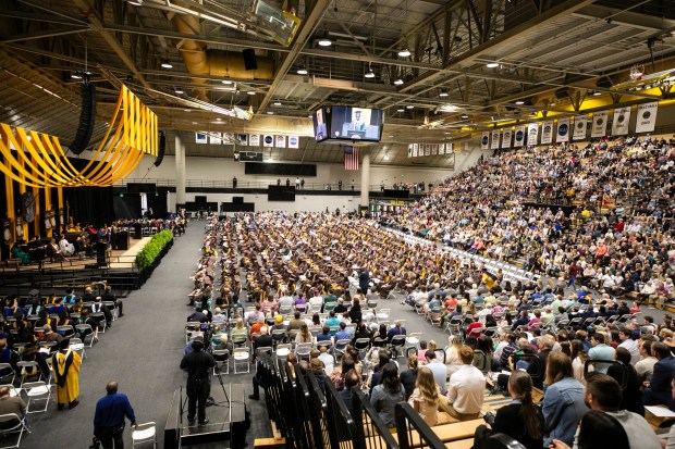 Valparaiso University's commencement ceremony on Saturday, May 11, 2024, in Valparaiso. (Vincent D. Johnson/for the Post-Tribune)