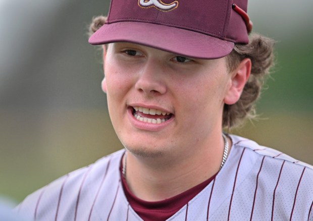 Lockport's Cal Korosa (13) following Thursday's game at Marist, May 2, 2024. Lockport won the game, 12-5. (Brian O'Mahoney for the Daily Southtown)