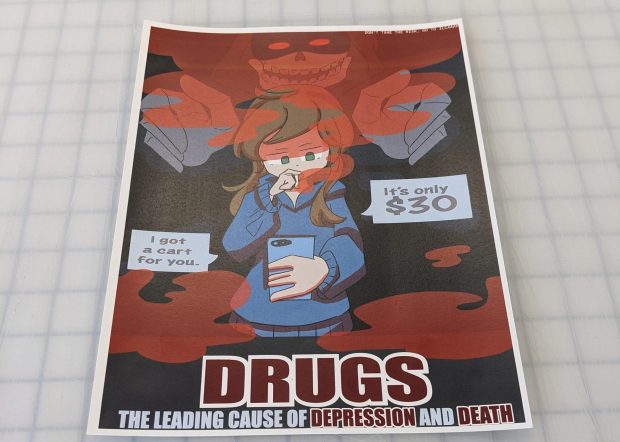 Oak Lawn Community High School student Eileen O'Neill's poster won a statewide poster contest sponsored by Illinois Church Action on Alcohol and Addiction Problems. (Janice Neumann/Daily Southtown)