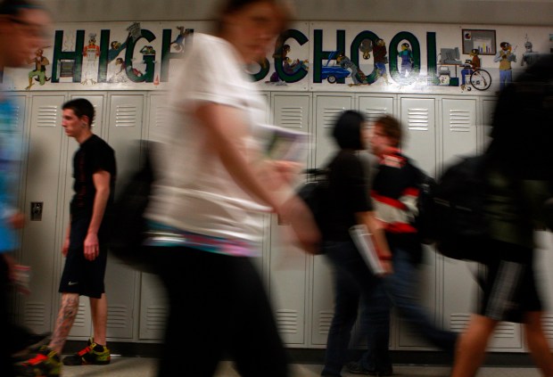 Bartlett High School students in between classes in 2010. (Stacey Wescott/ Chicago Tribune)