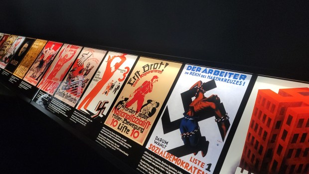 A collection of World War II propaganda at Le Caen Memorial in France. (Wesley K.H. Teo)