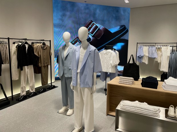 The Men's clothing section at Zara's new Westfield Old Orchard location in Skokie. The store opened on May 16, with the former location also closing for good on May 15. Credit: Richard Requena.