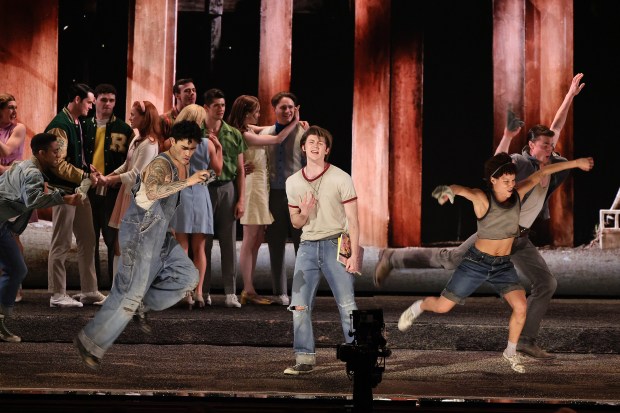 Brody Grant and the cast of "The Outsiders" perform onstage during the 77th Annual Tony Awards at David H. Koch Theater at Lincoln Center on June 16, 2024, in New York City.  (Theo Wargo/Getty Images)