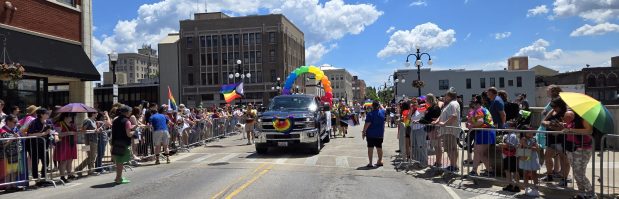 The Aurora Pride Parade in downtown Aurora on Sunday included a number of units and lasted about an hour. (Gloria Casas / For The Beacon-News)