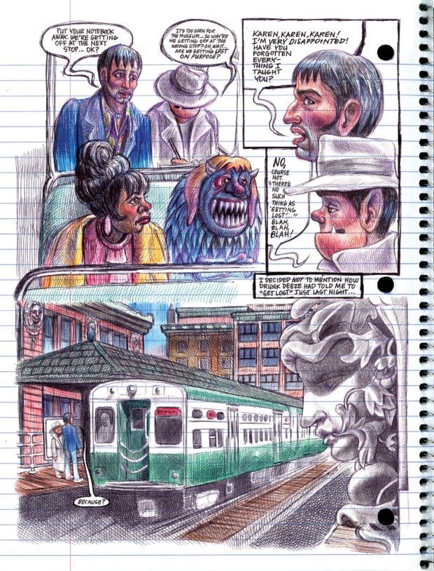 A page of Emil Ferris' "My Favorite Thing is Monsters: Book Two," which follows a young Uptown girl named Karen Reyes, who believes she is a werewolf, through dark Northside mysteries. (Courtesy Fantagraphics. "My Favorite Thing Is Monsters Book 2 © Emil Ferris.")