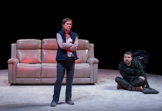 Laurie Metcalf and Micah Stock in the world premiere of "Little Bear Ridge Road" at Steppenwolf Theatre. (Michael Brosilow)