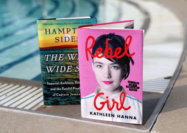 "Rebel Girl" by Kathleen Hanna and "The Wide Wide Sea: Imperial Ambition, First Contact and the the Fateful Final Voyage of Captain James Cook" by Hampton Sides on June 4, 2024, in Barrington. (Stacey Wescott/Chicago Tribune)