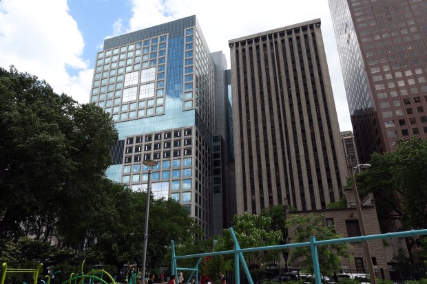 Lurie Children's Hospital at 225 E. Chicago Avenue, left, purchased the American Dental Association building at 211 E. Chicago Avenue, second from left, in Chicago, June 6, 2024. (Terrence Antonio James/Chicago Tribune)