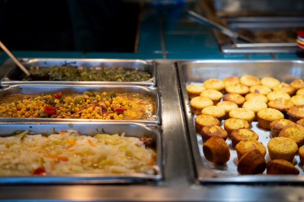 Food on the hot line on June 7, 2024, at St. Rest #2 Country Kitchen in Chicago. (Vincent Alban/Chicago Tribune)