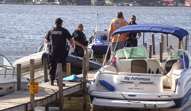 Lake County Marine Units, Conservation Police, and Antioch Fire Department on scene after a wave runner struck a boat fatally injuring two teen girls.Sandbar Bar and Grille-40870 N. Douglas Rd., Tuesday, June 18, 2024, Antioch, Joe Shuman/For The Chicago Tribune