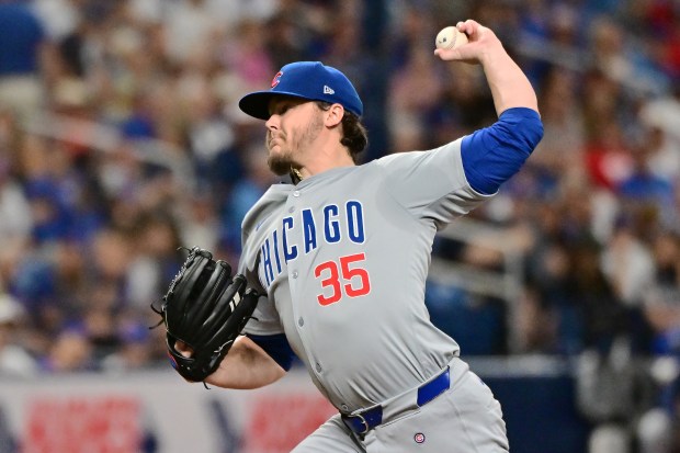 Cubs starter Justin Steele delivers to the Rays in the first inning on June 13, 2024, at Tropicana Field in St Petersburg, Fla. (Julio Aguilar/Getty)