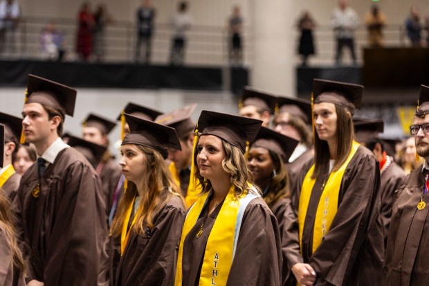 Valparaiso University students from the class of 2024 during their commencement ceremony on Saturday, May 11, 2024, in Valparaiso. (Vincent D. Johnson/for the Post-Tribune)