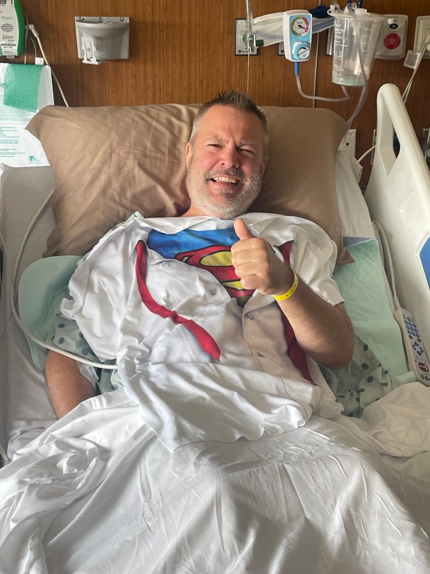 Clarke Christiansen in his bed last August at Silver Cross Hospital in New Lenox. (Silver Cross Hospital)