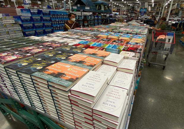 Retail giant Costco recently announced that it stop stocking books year-round. They will focus their bookselling efforts exclusively during the holiday buying season. Copies of the book "The Room Where it Happened" a memoir by John Bolton are viewed at Costco in Marina del Rey, California on June 23, 2020. (Chris Delmas/Getty-AFP)