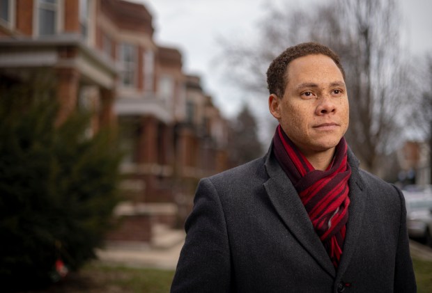 Ald. Matt Martin, 47th, in his North Center ward on Jan. 3, 2024. A new ordinance proposed by Martin aims to control the influence of wealthy donors. (Brian Cassella/Chicago Tribune)