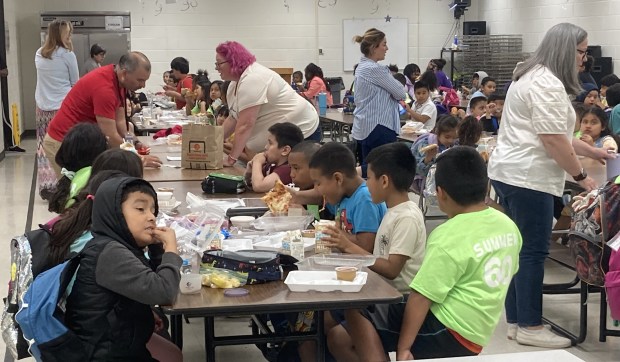 Summer school students at Clearview Elementary School in Waukegan eat a free lunch at the end of the day. (Steve Sadin/For the Lake County News-Sun)