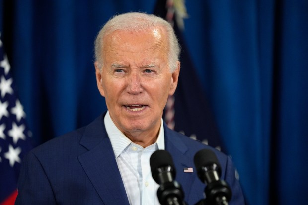 President Joe Biden speaks, Saturday, July 13, 2024, in Rehoboth Beach, Del., addressing news that gunshots rang out at Republican presidential candidate former President Donald Trump's Pennsylvania campaign rally. (AP Photo/Manuel Balce Ceneta)