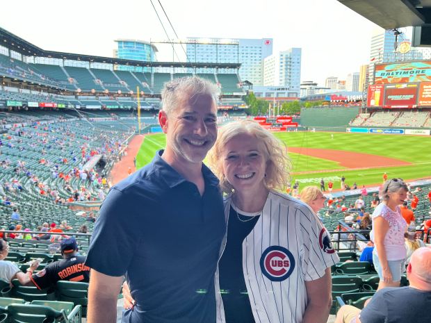 Matt and Heidi Bigge, parents of Cubs reliever Hunter Bigge, made the trip to Baltimore and were in the stands for his major-league debut on July 9, 2024, at Camden Yards. (Meghan Montemurro/Chicago Tribune