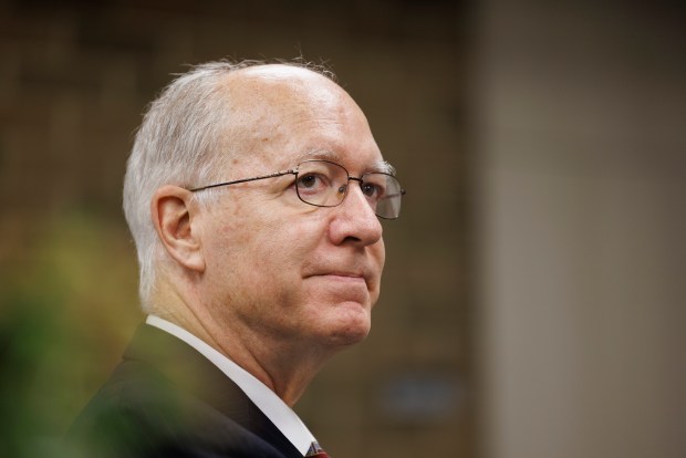 U.S. Rep. Bill Foster speaks at the Nichols Library, Oct. 4, 2022, in Naperville. (Armando L. Sanchez/Chicago Tribune)