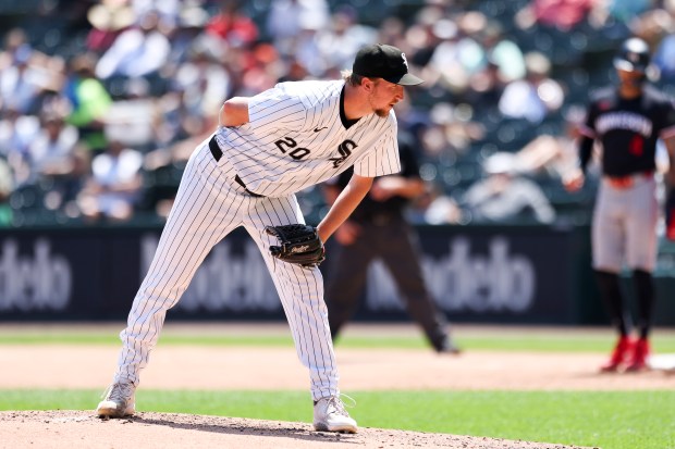 The White Sox's Erick Fedde pitches against the Twins on July 10, 2024, at Guaranteed Rate Field. (Eileen T. Meslar/Chicago Tribune)