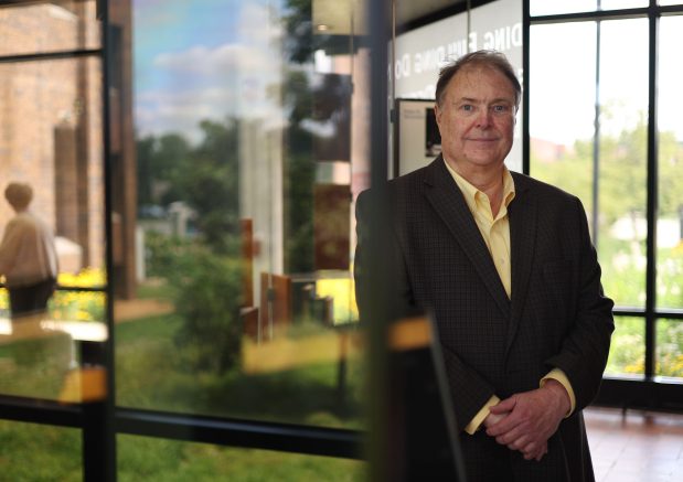 DuPage County Auditor Bill White stands in the DuPage County Administration Building in Wheaton on July 18, 2024. White said the failure to file quarterly reports was due in part to a lack of technology and staff, after several key office members left. (Stacey Wescott/Chicago Tribune)