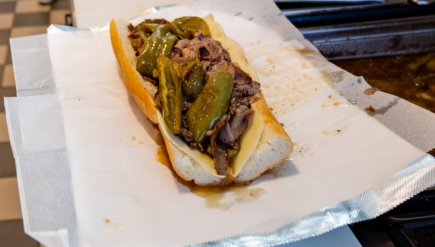 The pot roast sandwich at Fontano's Subs in Chicago. (Tess Crowley/Chicago Tribune)