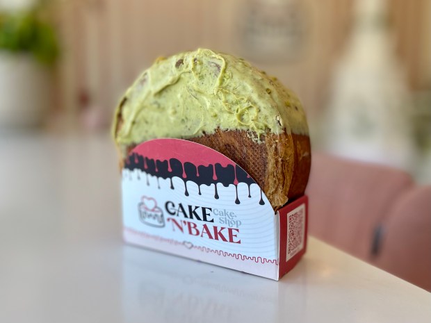 Pistachio Suprême aka rolled croissant at Cake N' Bake in Palos Hills near Chicago on June 14, 2024 (Louisa Kung Liu Chu/Chicago Tribune)