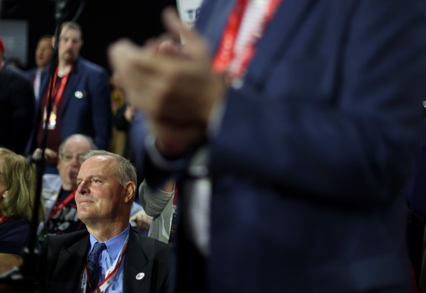 Illinois Republican National Committeeman Richard Porter watches speakers during Wednesday's Republican National Convention session at Fiserv Forum on July 17, 2024, in Milwaukee. (John J. Kim/Chicago Tribune)