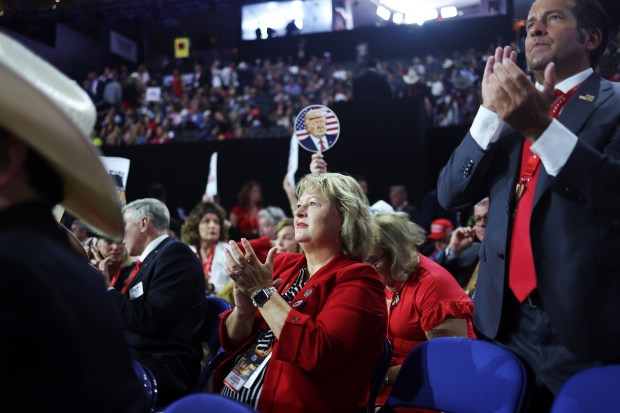 State Sen. Terri Bryant, center, attends the Republican National Convention on July 18, 2024, in Milwaukee. (John J. Kim/Chicago Tribune)