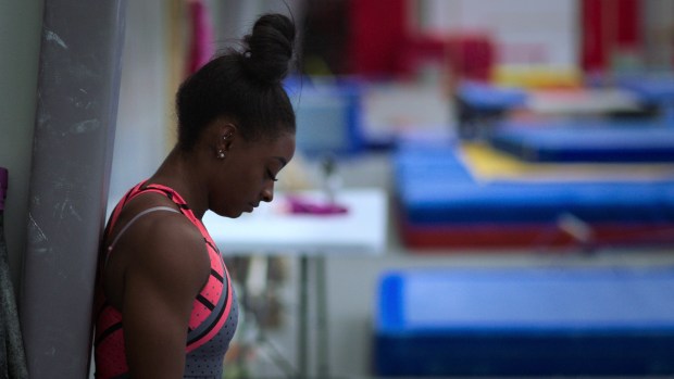 Gymnast Simone Biles seen in the documentary "Simone Biles Rising." (Netflix)