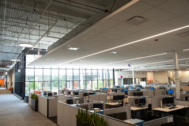 Discover's three-year-old call center in the Chatham neighborhood, July 18, 2024. (E. Jason Wambsgans/Chicago Tribune)