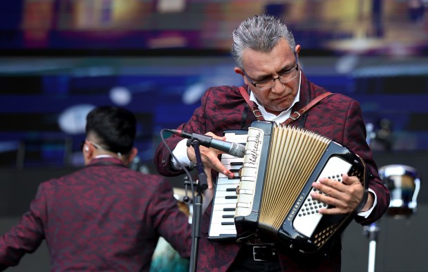 Los Angeles Azules performs at Miche Fest at Oakwood Beach in Chicago on July 13, 2024. (Chris Sweda/Chicago Tribune)