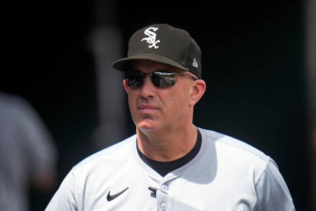 White Sox manager Pedro Grifol watches against the Tigers in the fourth inning on June 23, 2024, in Detroit. (AP Photo/Paul Sancya)