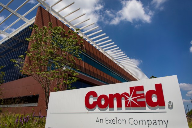 A ComEd headquarters building, July 17, 2020, in Chicago. (Brian Cassella/Chicago Tribune)