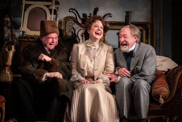 Matt DeCaro, Kate Fry and Christopher Donahue in Anton Chekhov's "The Cherry Orchard" at the Goodman Theatre in 2023. (Liz Lauren)