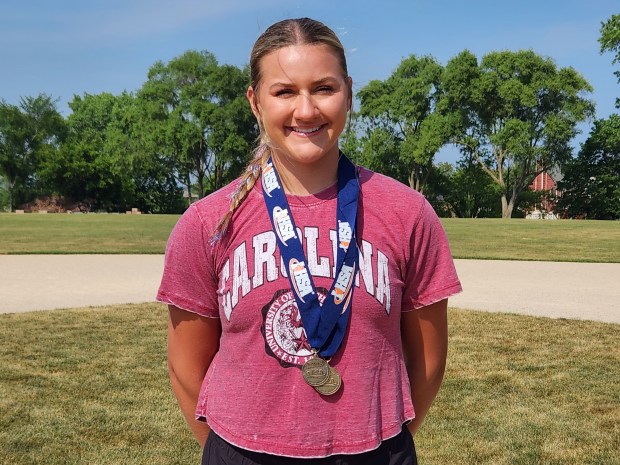 Lemont's Sage Mardjetko talked about her two state championship medals and her college future at South Carolina on Monday, June 19, 2023.