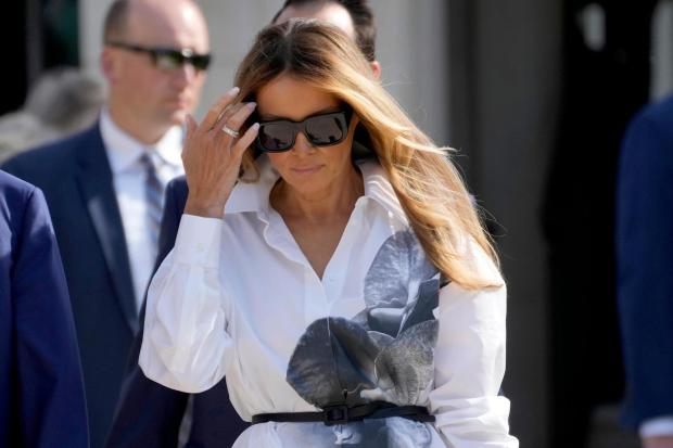 Former first lady Melania Trump leaves after voting in the Florida primary election in Palm Beach, Fla., March 19, 2024. (AP Photo/Wilfredo Lee, File)