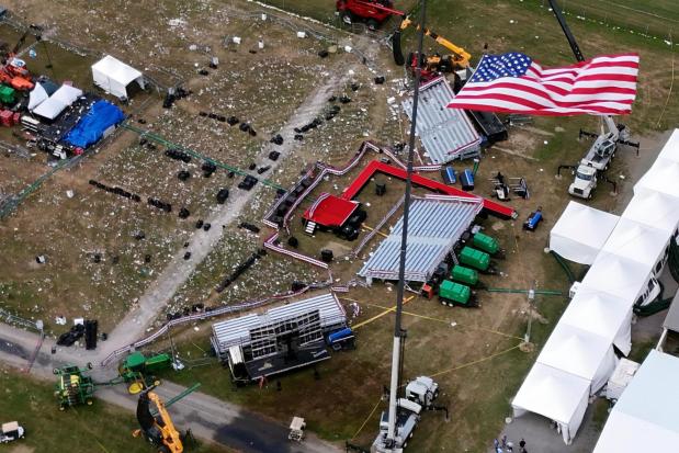 The Butler Farm Show, site of a campaign rally for Republican presidential candidate former President Donald Trump, is seen Monday July 15, 2024 in Butler, Pa. (AP Photo/Gene J. Puskar)