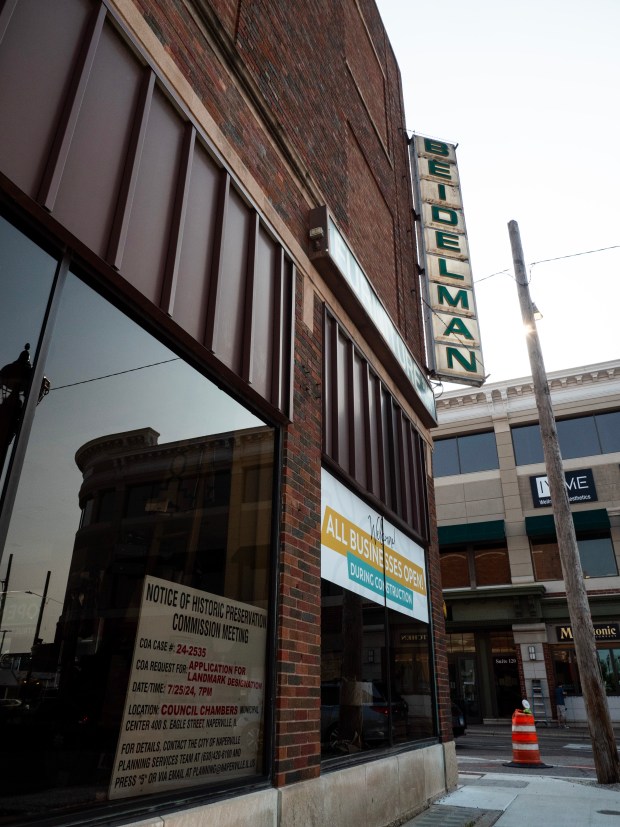 A request to designate Beidelman Furniture, which has operated out of downtown Naperville since 1861, a local landmark is going before the Naperville Historic Preservation Commission on Thursday, July 25, 2024. (Tess Kenny/Naperville Sun)