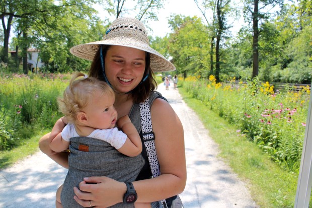 Highwood resident, Margaret Shandling attended Green Bay Trail Day with 1-year-old daughter Zinnia. (Gina Grillo/Pioneer Press)