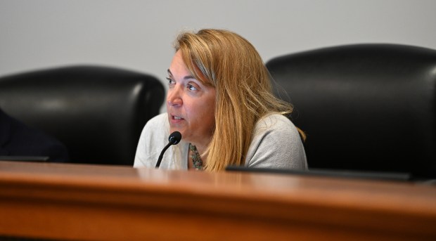 Northbrook Village Trustee Johannah K. Hebl during the Northbrook Board of Trustees meeting on July 23, 2024. (Karie Angell Luc/Pioneer Press)