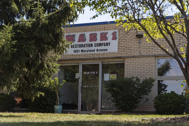 The headquarters of Mark1 Restoration Company on Sept. 15, 2021, in Dolton. (Brian Cassella/Chicago Tribune)