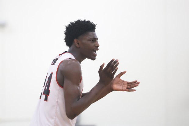 Rich Township's Al Brooks (24) cheers on a teammate during a game against Glenbrook South in the Riverside-Brookfield Shootout on Sunday, June 23, 2024. (Troy Stolt/for the Daily Southtown)