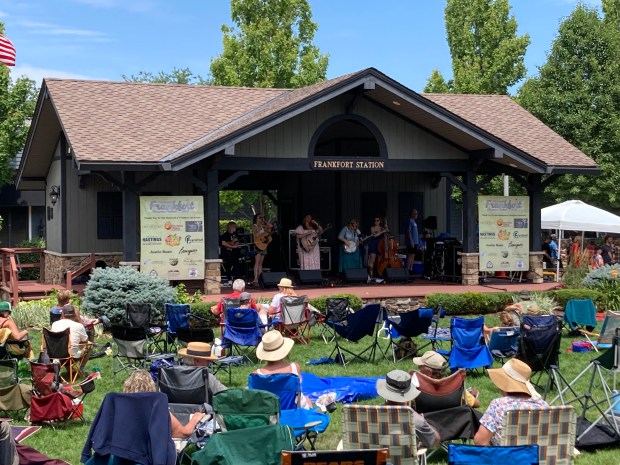 Sister Sadie performs Sunday, July 15, on the Breidert Green Stage during the 2024 Frankfort Bluegrass Festival in Historic Downtown Frankfort. Organizers estimated over 10,000 people came out during the festival's two day run. (Paul Eisenberg/Daily Southtown)