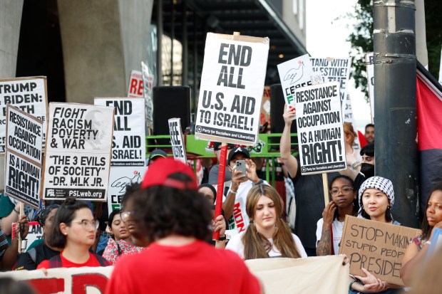 Pro-Gaza supporters protest, demanding a ceasefire between Israel and Gaza, June 27, 2024, in Atlanta, Georgia. (Octavio Jones/Getty Images)