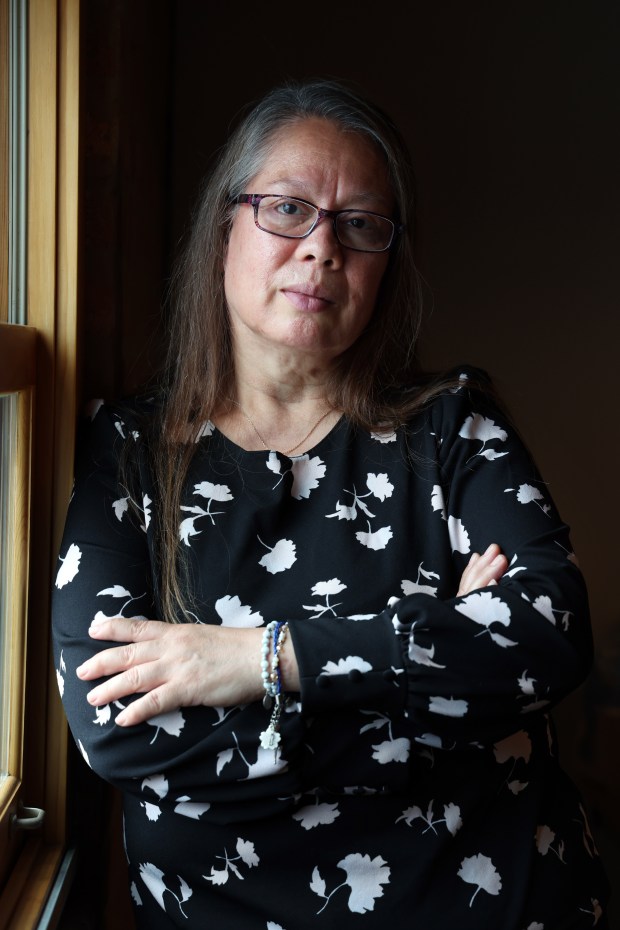 Adela Maravilla, who worked at Foxtrot until the company abruptly shut down in April 2024, is seen at the social justice agency Arise, on West Hubbard Street in Chicago on June 28, 2024. (Terrence Antonio James/Chicago Tribune)