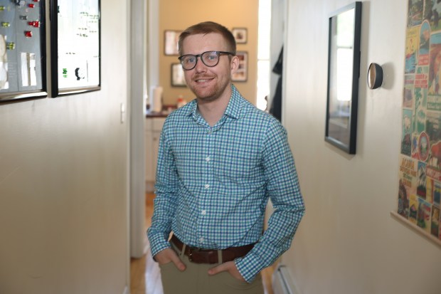 John Nicholas at his home on June 21, 2024, in Chicago. Nicholas underwent a kidney transplant while awake on May 24 and spent only one day in the hospital for the surgery. (John J. Kim/Chicago Tribune)