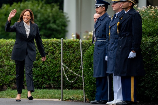 U.S. Vice President Kamala Harris arrives for an NCAA championship teams celebration on the South Lawn of the White House on July 22, 2024 in Washington, DC. U.S. President Joe Biden abandoned his campaign for a second term after weeks of pressure from fellow Democrats to withdraw and just months ahead of the Nov. election, throwing his support behind Harris. (Photo by Andrew Harnik/Getty Images)