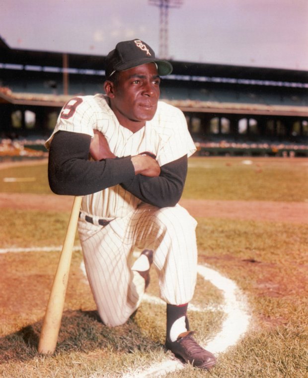 Orestes "Minnie" Miñoso, of the Chicago White Sox, at the on-deck circle at Comiskey Park on June 25, 1961. (Ron Bailey/Chicago Tribune)